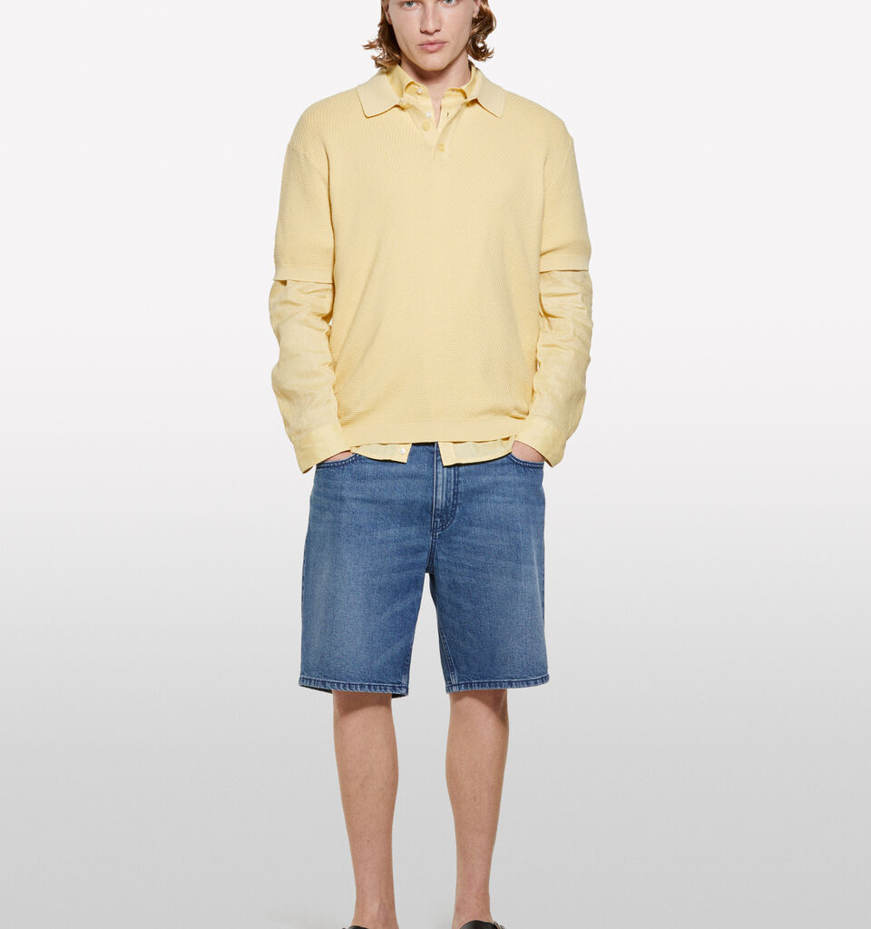 Polo amarelo de malha - polos para homem - Amarelo | Sisley image number 1